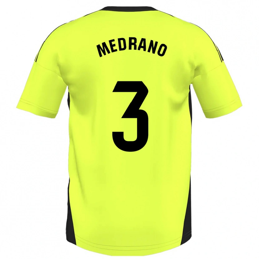 Danxen Criança Camisola Fernando Medrano #3 Amarelo Fluorescente Alternativa 2025/26 Camisa Brasil