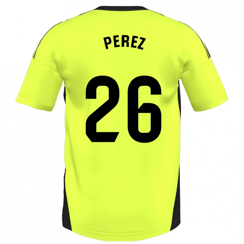 Danxen Criança Camisola Pablo Pérez #26 Amarelo Fluorescente Alternativa 2025/26 Camisa Brasil
