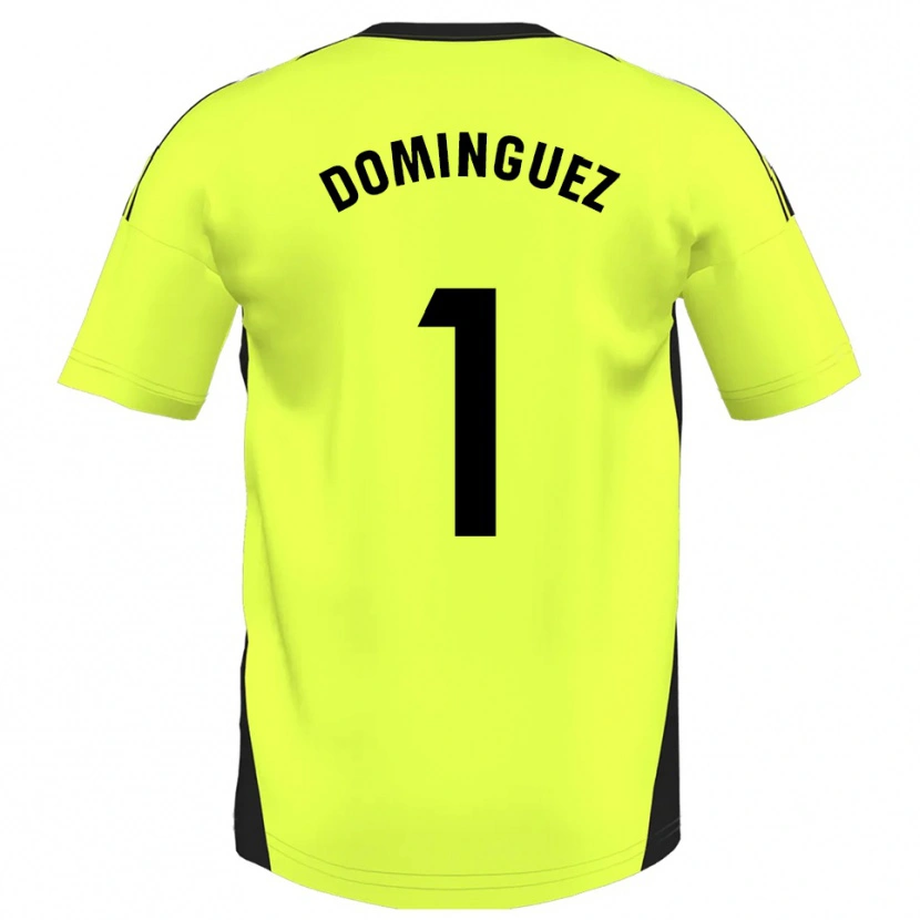 Danxen Criança Camisola Iago Domínguez #1 Amarelo Fluorescente Alternativa 2025/26 Camisa Brasil