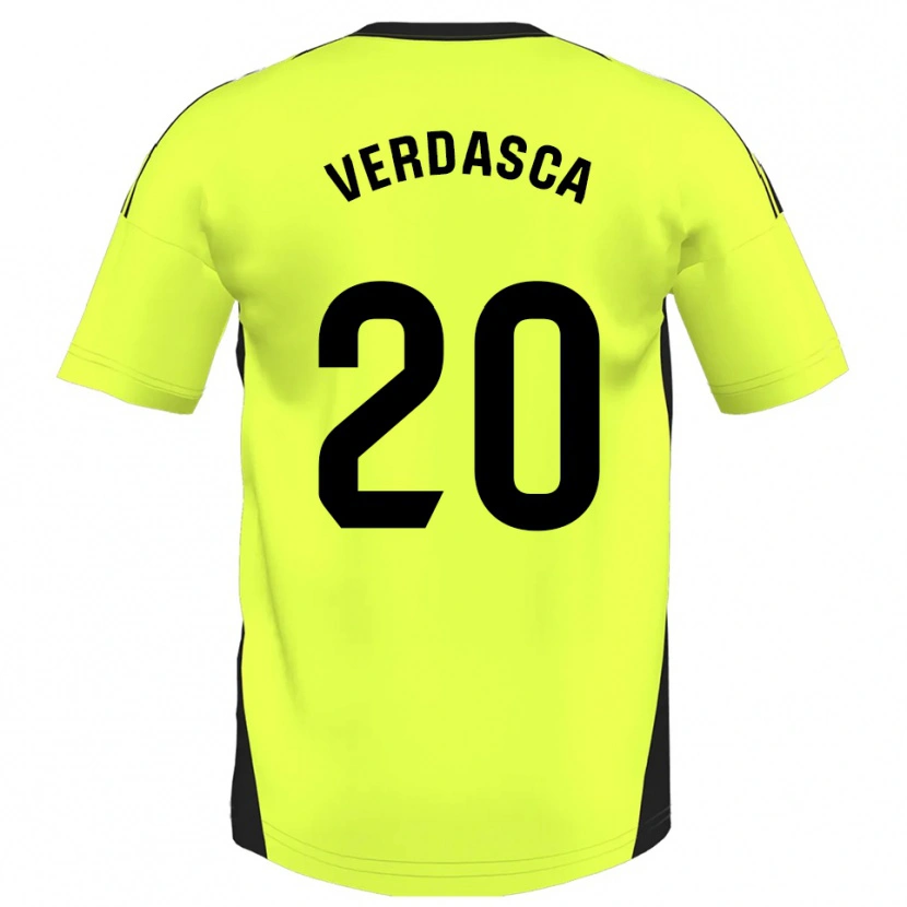 Danxen Criança Camisola Diogo Verdasca #20 Amarelo Fluorescente Alternativa 2025/26 Camisa Brasil