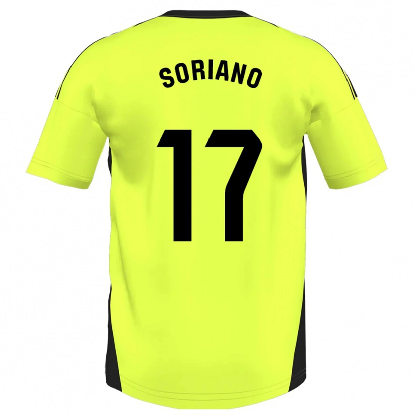 Danxen Criança Camisola Adrián Soriano #17 Amarelo Fluorescente Alternativa 2025/26 Camisa Brasil