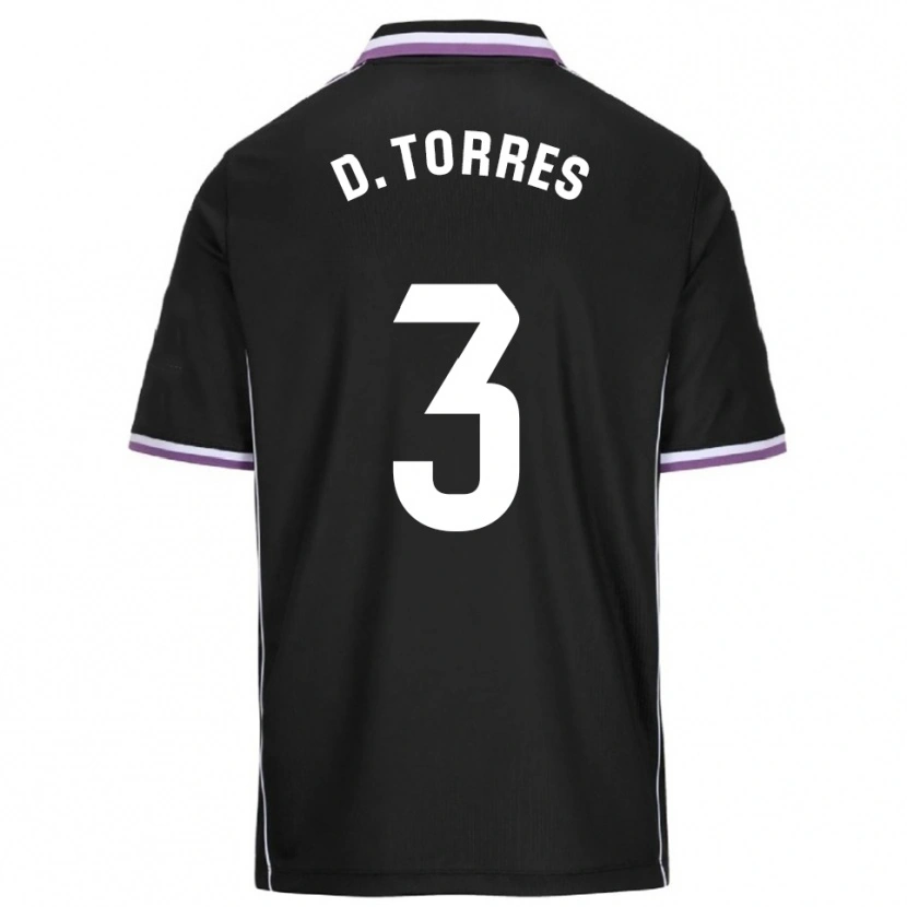 Danxen Criança Camisola David Torres #3 Roxo Preto Alternativa 2025/26 Camisa Brasil