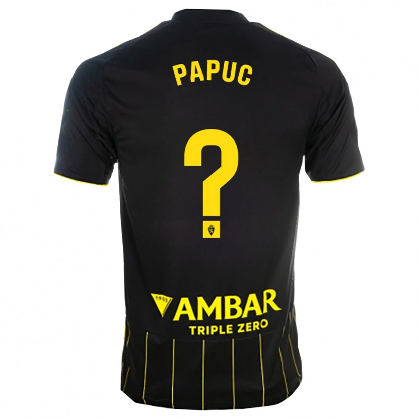 Danxen Criança Camisola Daniel Papuc #0 Preto Amarelo Alternativa 2025/26 Camisa Brasil
