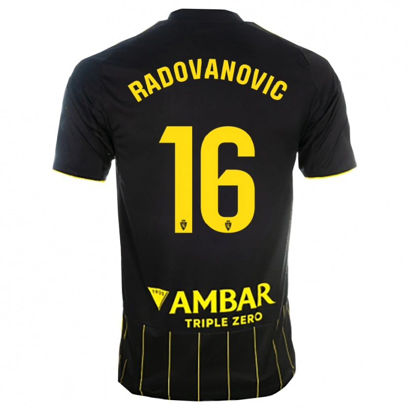 Danxen Criança Camisola Aleksandar Radovanovic #16 Preto Amarelo Alternativa 2025/26 Camisa Brasil