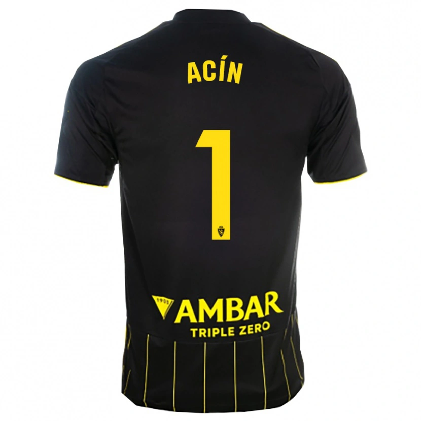 Danxen Criança Camisola Guillermo Acín #1 Preto Amarelo Alternativa 2025/26 Camisa Brasil