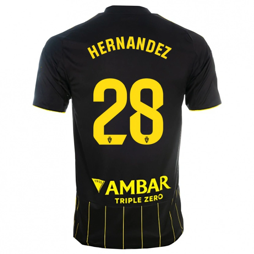 Danxen Criança Camisola Diego Hernández #28 Preto Amarelo Alternativa 2025/26 Camisa Brasil