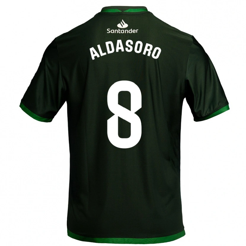 Danxen Criança Camisola Aritz Aldasoro #8 Verde Escuro Alternativa 2025/26 Camisa Brasil