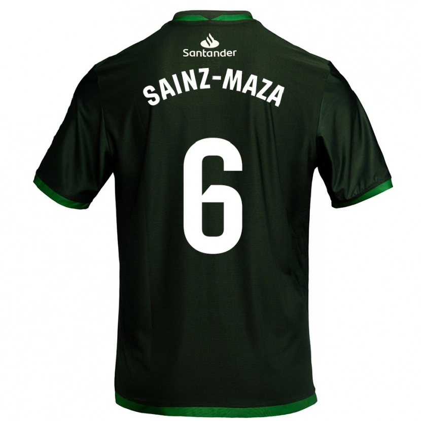 Danxen Criança Camisola Íñigo Sainz-Maza #6 Verde Escuro Alternativa 2025/26 Camisa Brasil