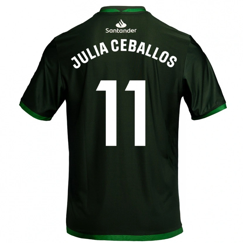 Danxen Criança Camisola Julia Ceballos Carrancio #11 Verde Escuro Alternativa 2025/26 Camisa Brasil