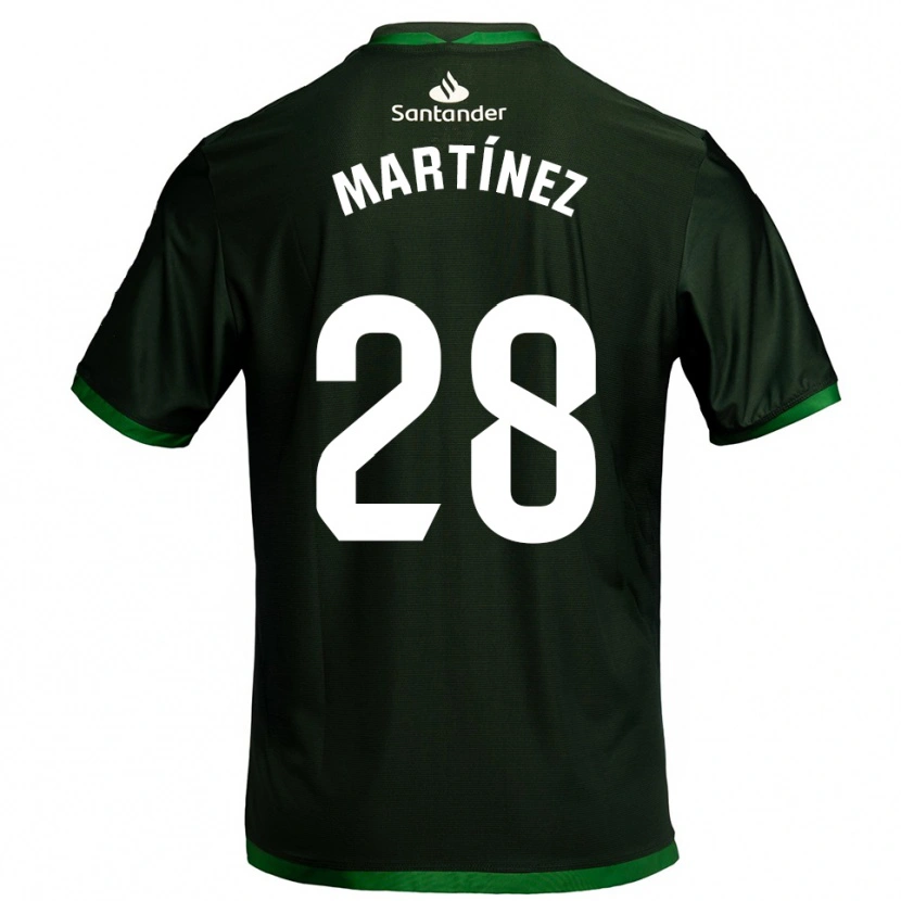 Danxen Criança Camisola Sergio Martínez #28 Verde Escuro Alternativa 2025/26 Camisa Brasil