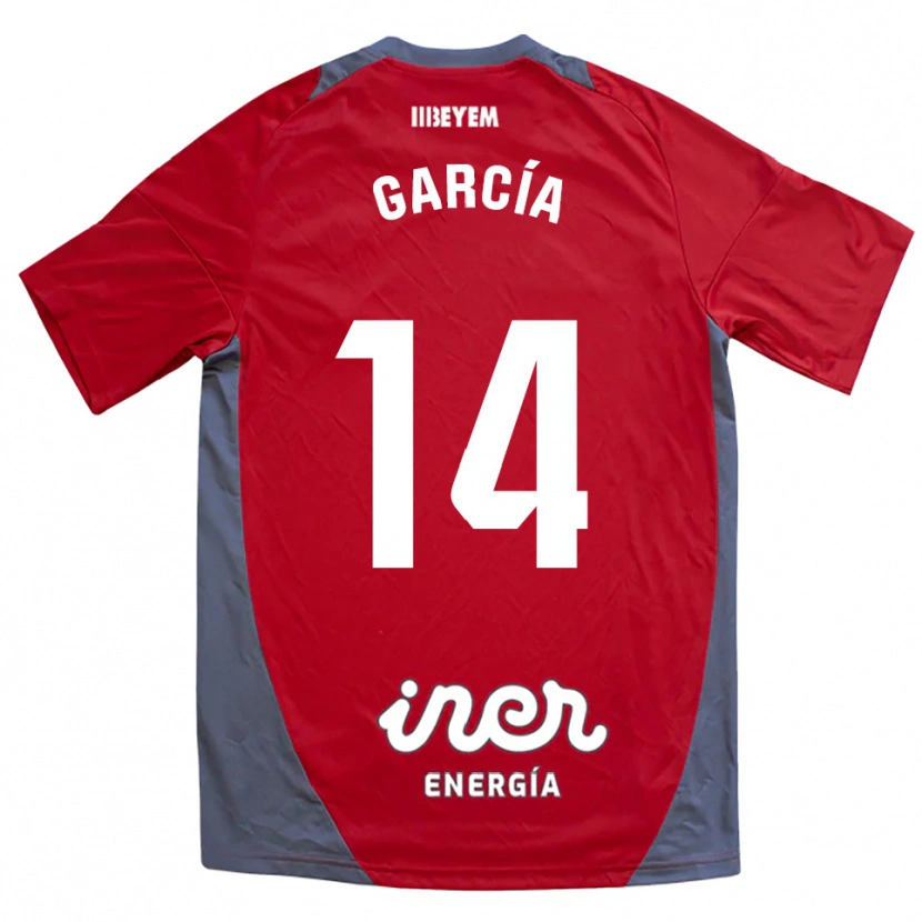 Danxen Criança Camisola Jon García #14 Vermelho Cinza Alternativa 2025/26 Camisa Brasil