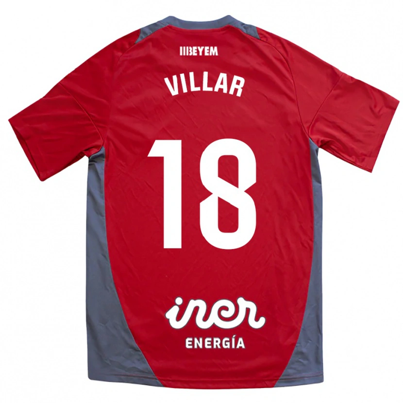 Danxen Criança Camisola Javi Villar #18 Vermelho Cinza Alternativa 2025/26 Camisa Brasil