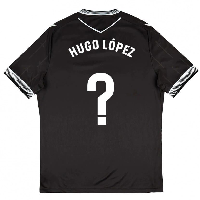 Danxen Criança Camisola Hugo López #0 Preto Branco Alternativa 2025/26 Camisa Brasil