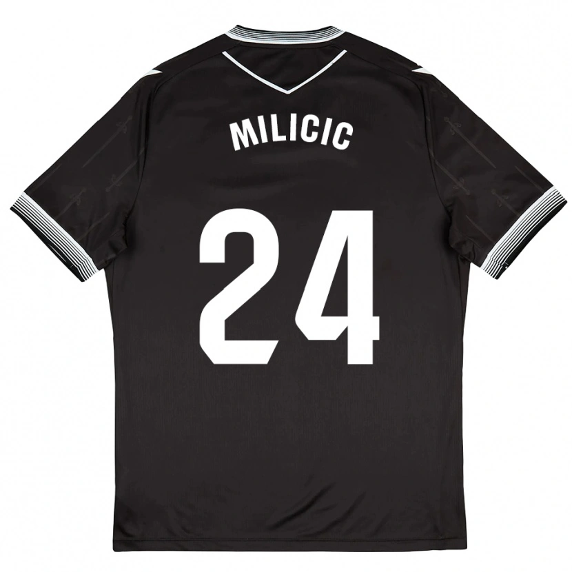 Danxen Criança Camisola Nikola Milicic #24 Preto Branco Alternativa 2025/26 Camisa Brasil
