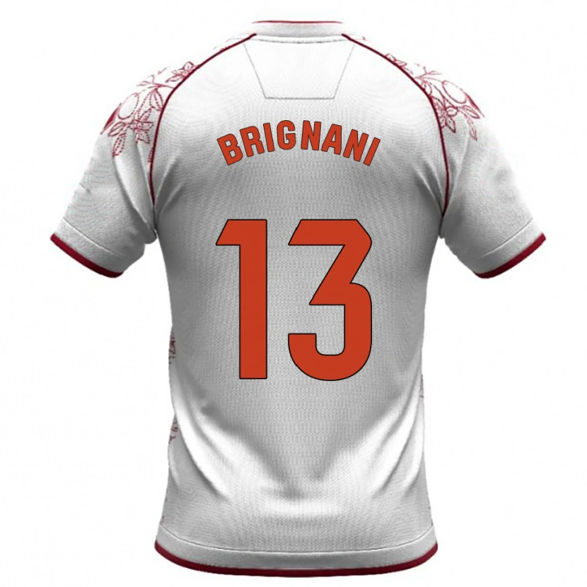 Danxen Criança Camisola Fabrizio Brignani #13 Branco Borgonha Alternativa 2025/26 Camisa Brasil