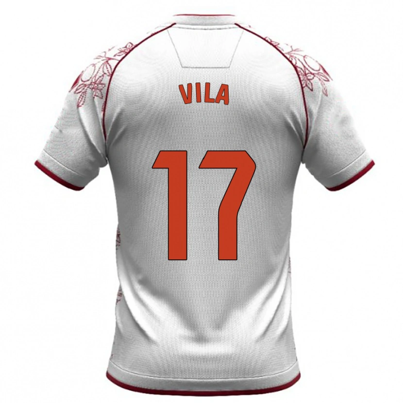 Danxen Criança Camisola Manu Vila #17 Branco Borgonha Alternativa 2025/26 Camisa Brasil
