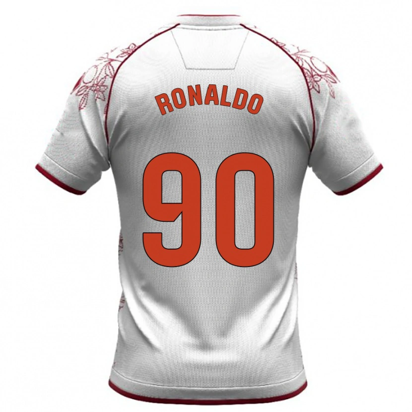 Danxen Criança Camisola Ronaldo #90 Branco Borgonha Alternativa 2025/26 Camisa Brasil