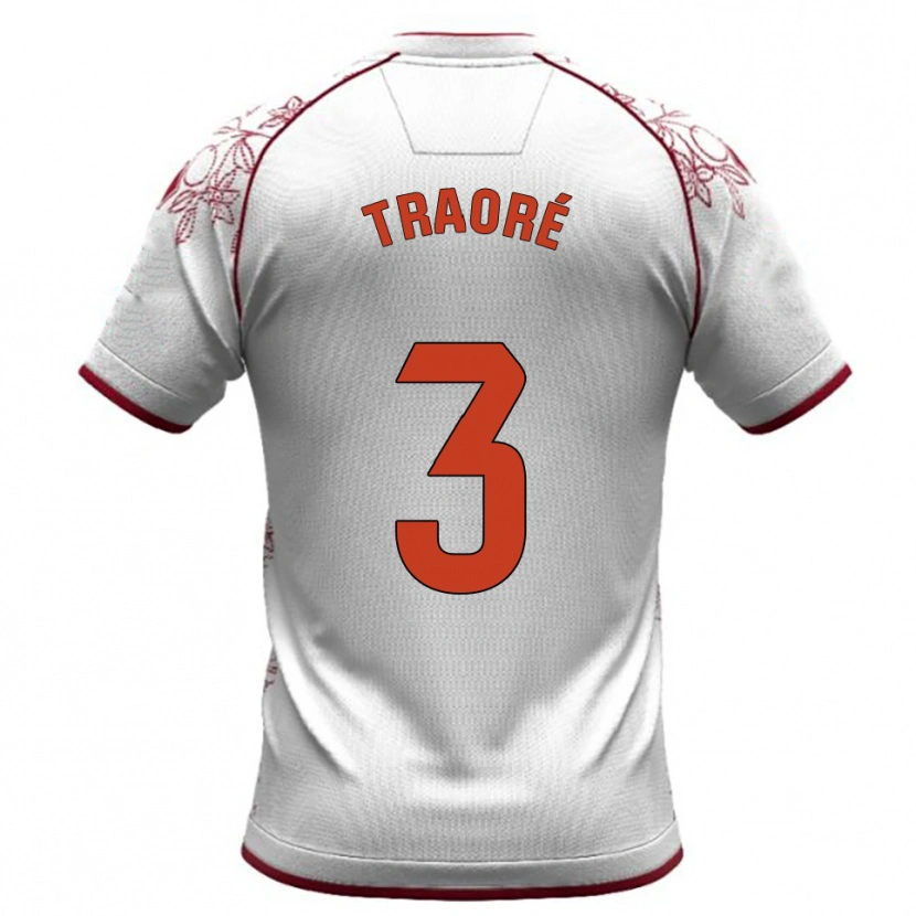 Danxen Criança Camisola Mamadou Traoré #3 Branco Borgonha Alternativa 2025/26 Camisa Brasil