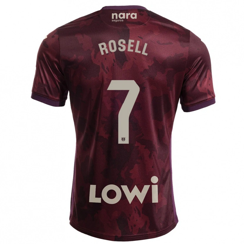 Danxen Criança Camisola Adrián Rosell #7 Borgonha Branco Alternativa 2025/26 Camisa Brasil