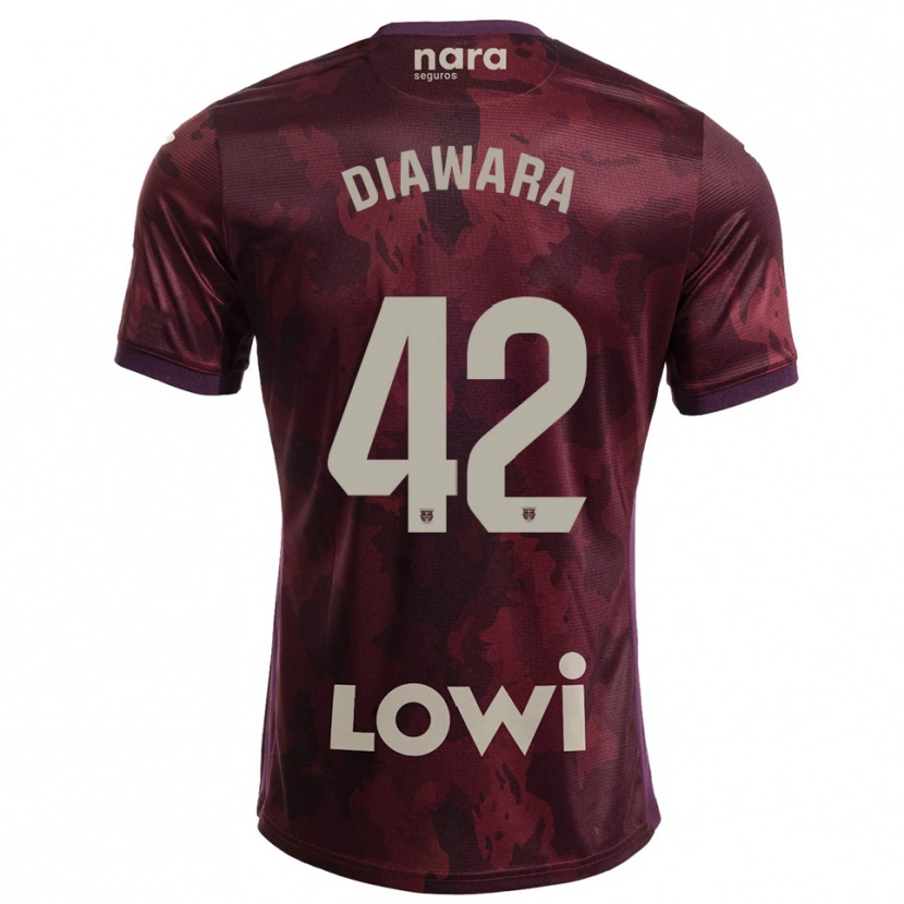 Danxen Criança Camisola Amadou Diawara #42 Borgonha Branco Alternativa 2025/26 Camisa Brasil