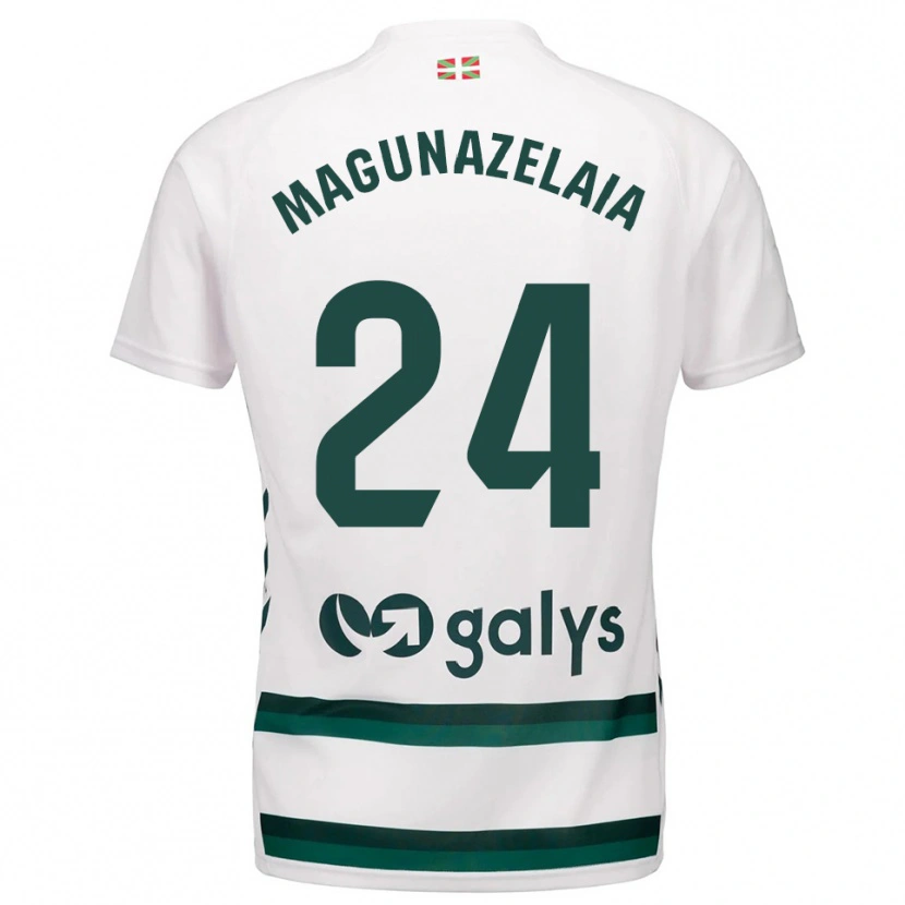 Danxen Criança Camisola Jon Magunazelaia #24 Branco Verde Alternativa 2025/26 Camisa Brasil