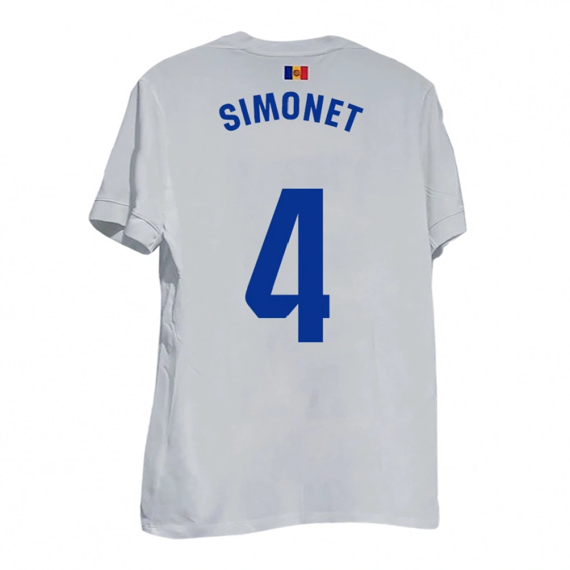 Danxen Criança Camisola Pere Simonet #4 Branco Azul Amarelo Alternativa 2025/26 Camisa Brasil