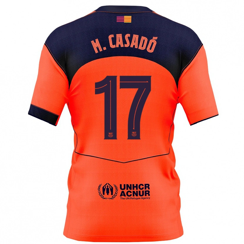 Danxen Criança Camisola Marc Casadó #17 Laranja Marinho Terceiro 2025/26 Camisa Brasil