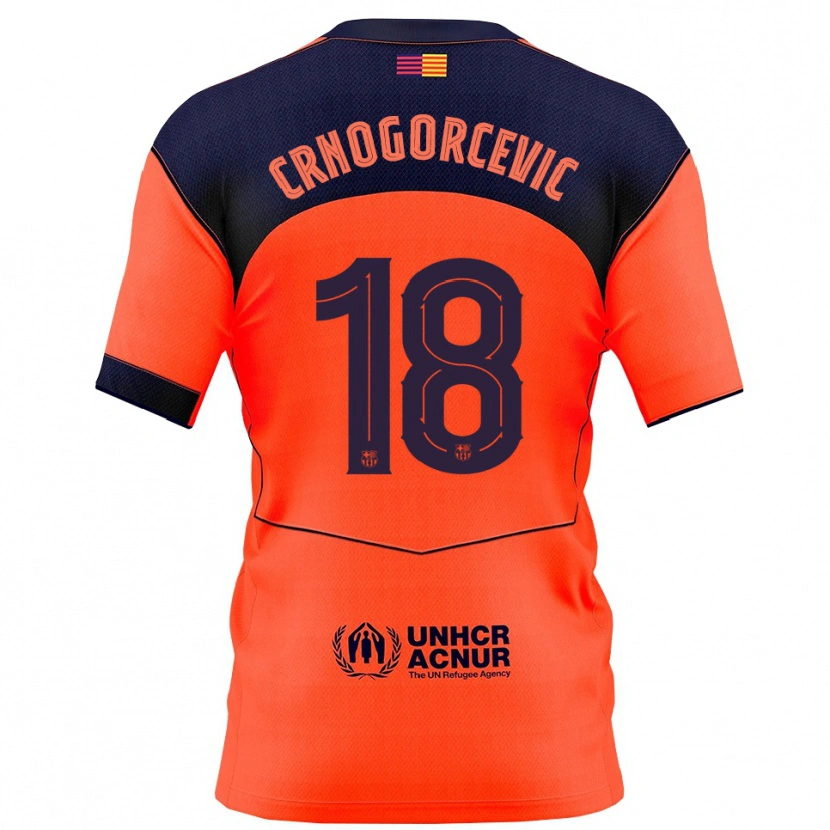 Danxen Criança Camisola Ana-Maria Crnogorcevic #18 Laranja Marinho Terceiro 2025/26 Camisa Brasil