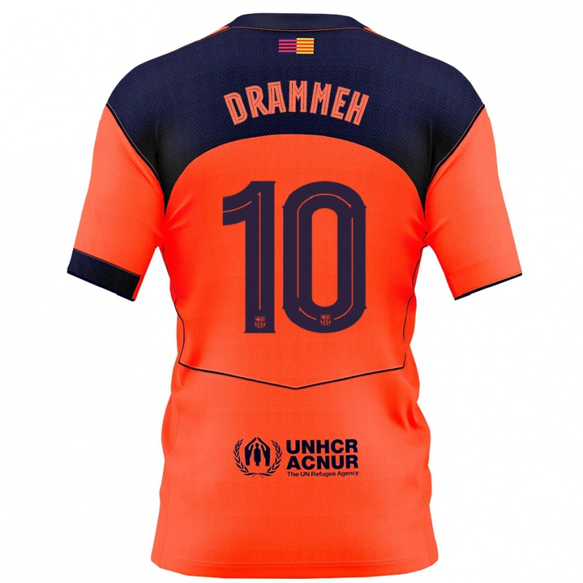 Danxen Criança Camisola Alieu Drammeh #10 Laranja Marinho Terceiro 2025/26 Camisa Brasil