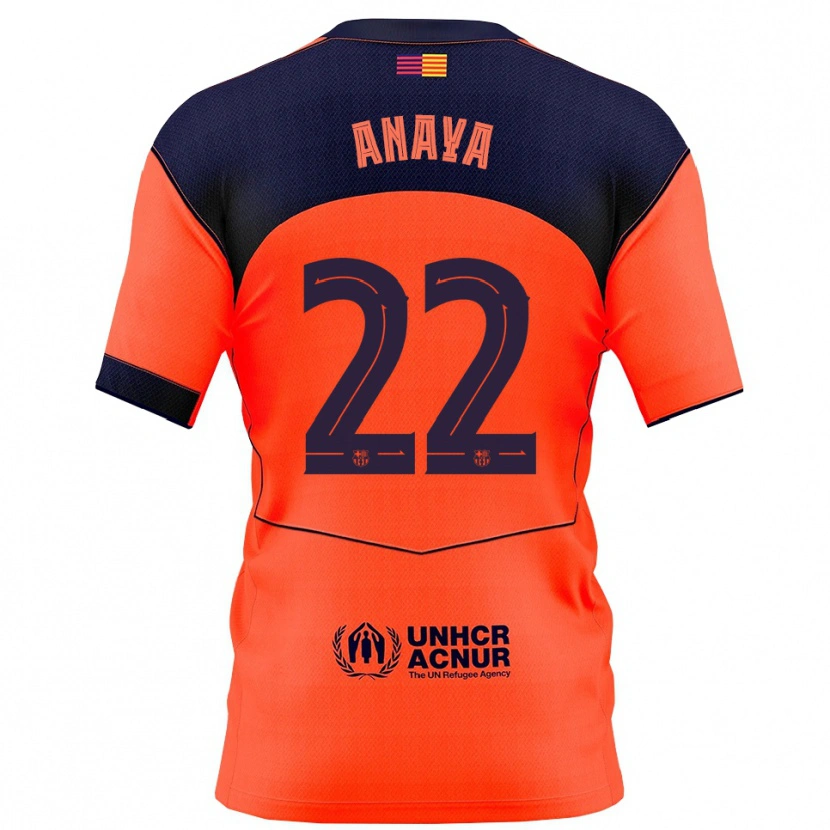 Danxen Criança Camisola Joan Anaya #22 Laranja Marinho Terceiro 2025/26 Camisa Brasil