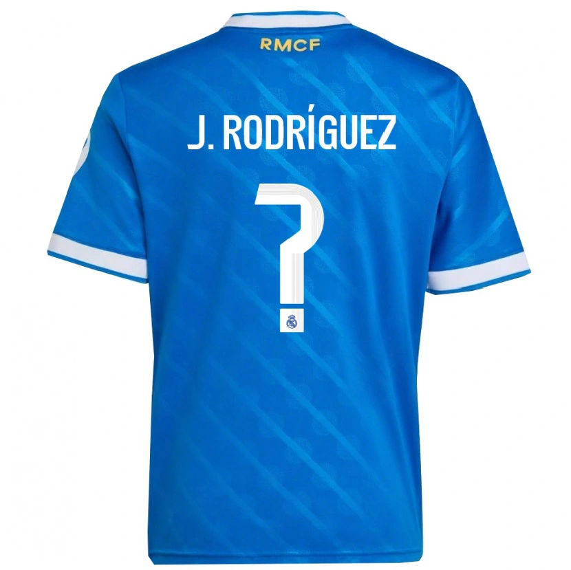 Danxen Criança Camisola Juan Rodríguez #0 Azul Branco Terceiro 2025/26 Camisa Brasil