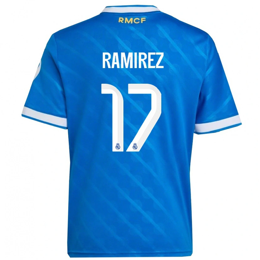 Danxen Criança Camisola Darío Ramírez #17 Azul Branco Terceiro 2025/26 Camisa Brasil