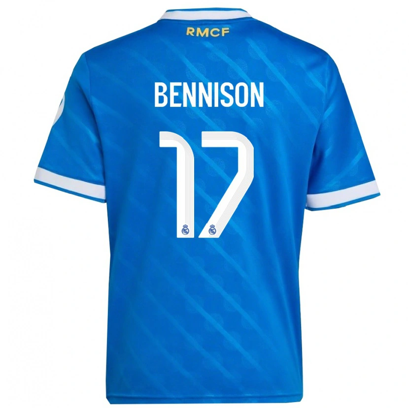 Danxen Criança Camisola Hanna Bennison #17 Azul Branco Terceiro 2025/26 Camisa Brasil
