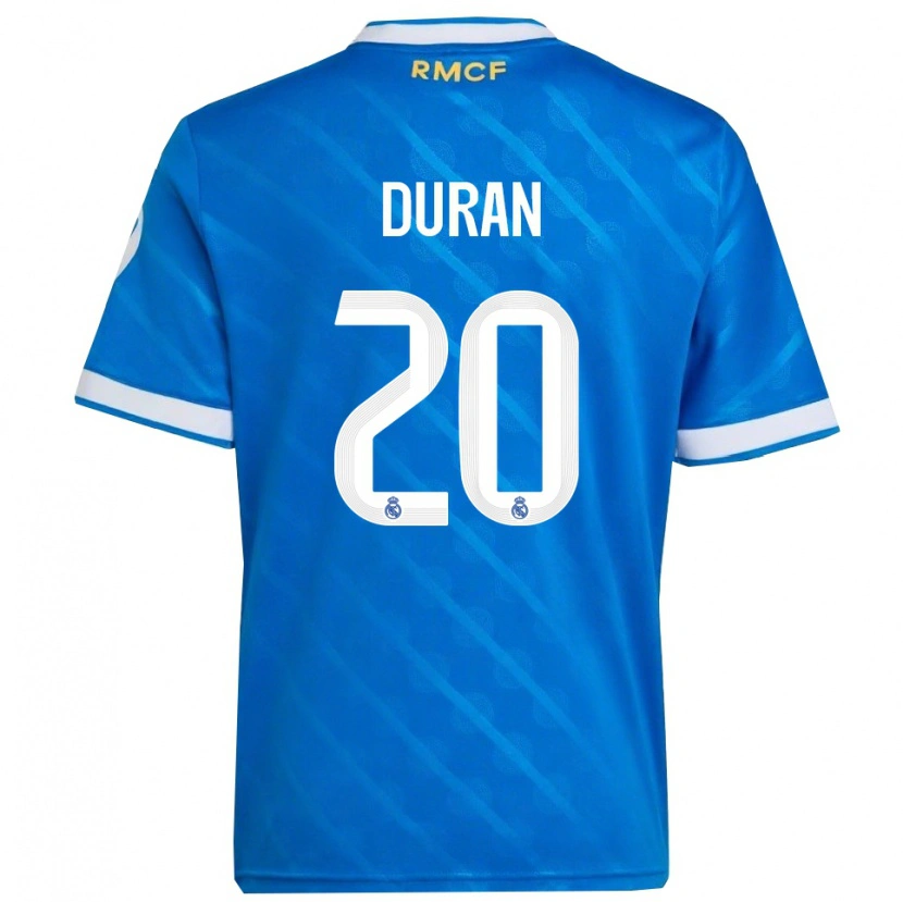 Danxen Criança Camisola Pol Duran #20 Azul Branco Terceiro 2025/26 Camisa Brasil