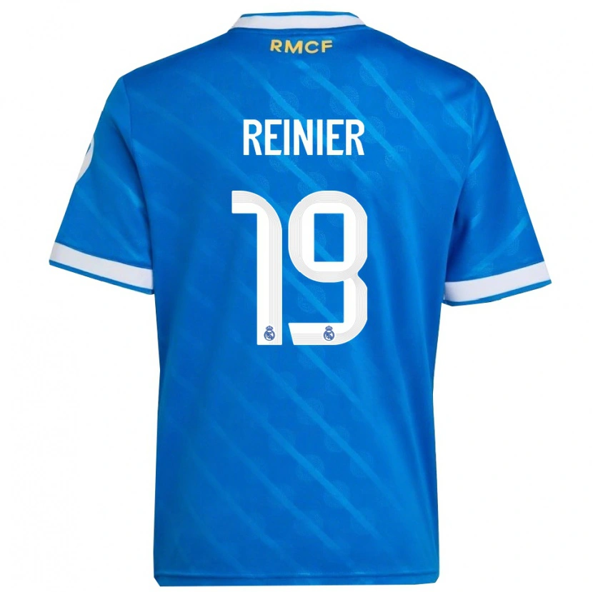 Danxen Criança Camisola Reinier #19 Azul Branco Terceiro 2025/26 Camisa Brasil