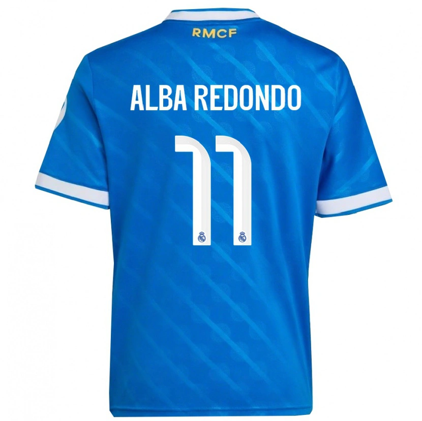 Danxen Criança Camisola Alba Redondo #11 Azul Branco Terceiro 2025/26 Camisa Brasil