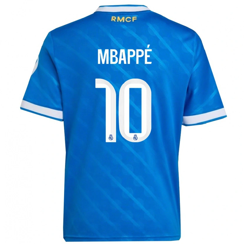 Danxen Criança Camisola Kylian Mbappé #10 Azul Branco Terceiro 2025/26 Camisa Brasil