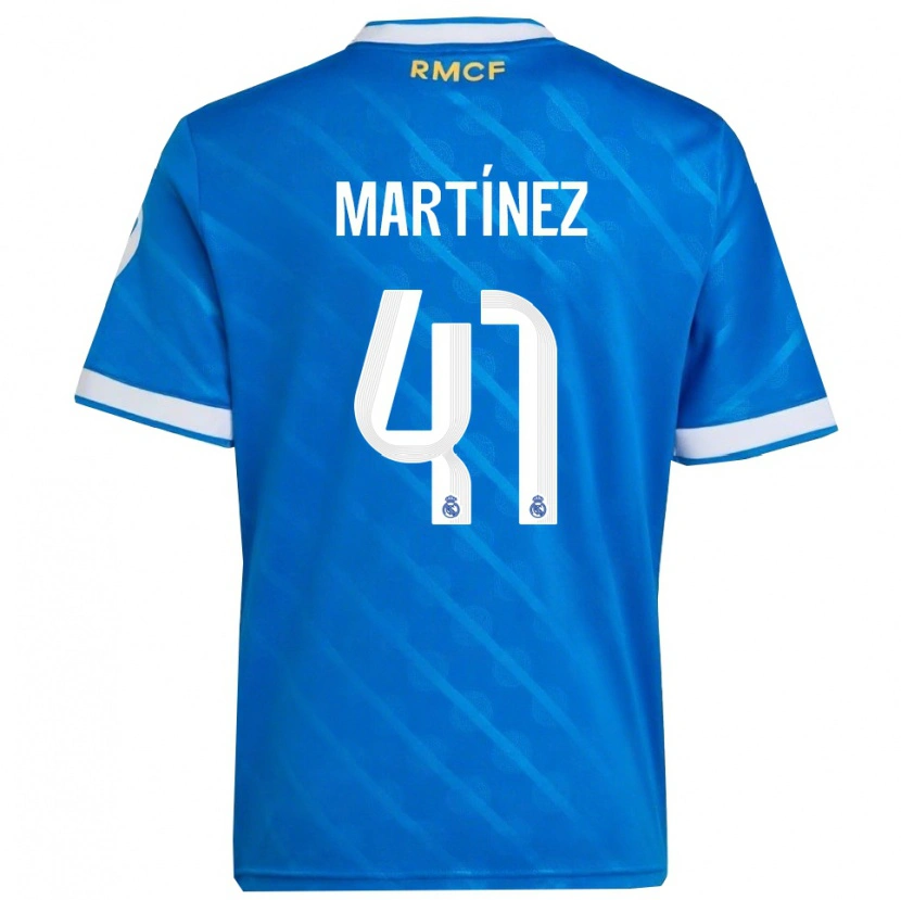 Danxen Criança Camisola Joan Martínez #41 Azul Branco Terceiro 2025/26 Camisa Brasil