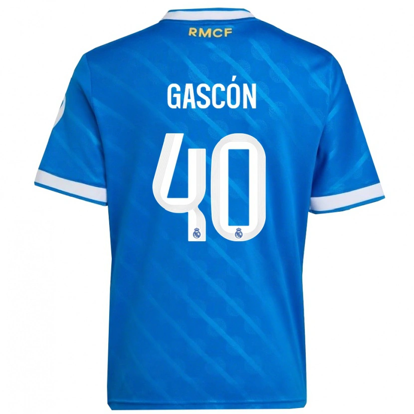 Danxen Criança Camisola Ignacio Gascón #40 Azul Branco Terceiro 2025/26 Camisa Brasil