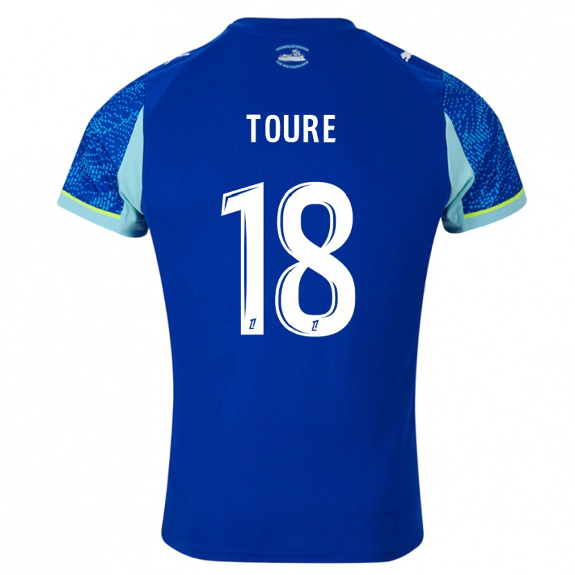 Danxen Criança Camisola Isaak Toure #18 Azul Celeste Branco Terceiro 2025/26 Camisa Brasil