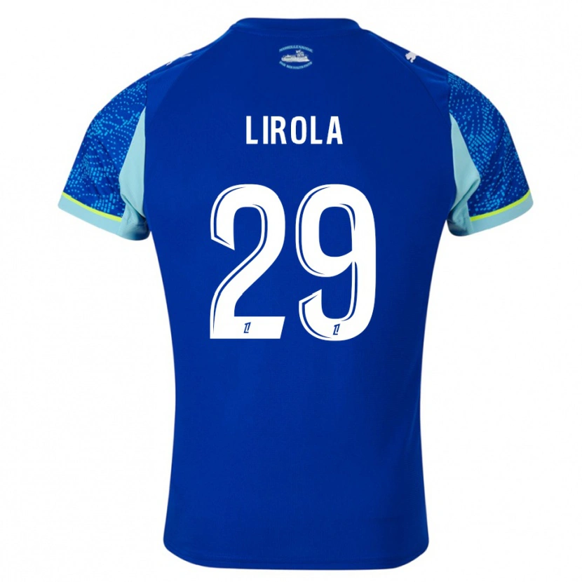 Danxen Criança Camisola Pol Lirola #29 Azul Celeste Branco Terceiro 2025/26 Camisa Brasil