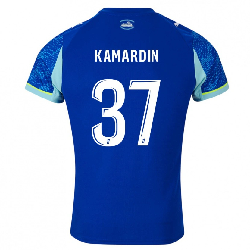 Danxen Criança Camisola Aaron Kamardin #37 Azul Celeste Branco Terceiro 2025/26 Camisa Brasil