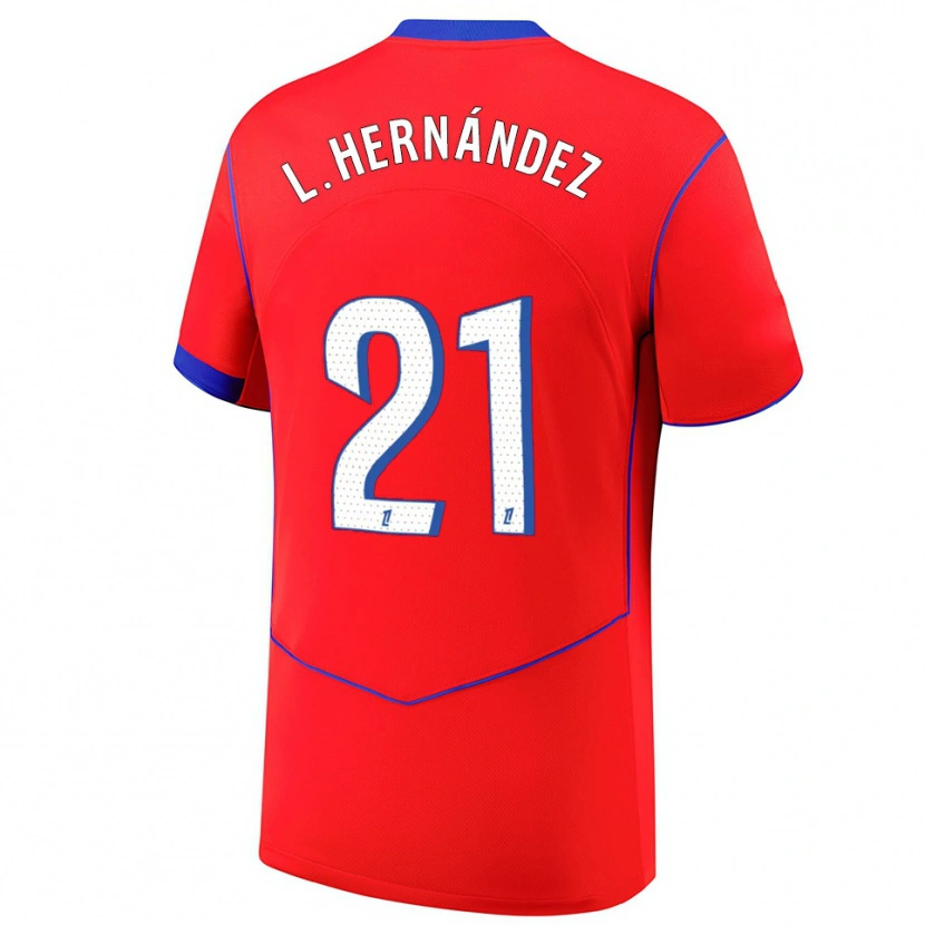Danxen Criança Camisola Lucas Hernández #21 Vermelho Azul Branco Terceiro 2025/26 Camisa Brasil