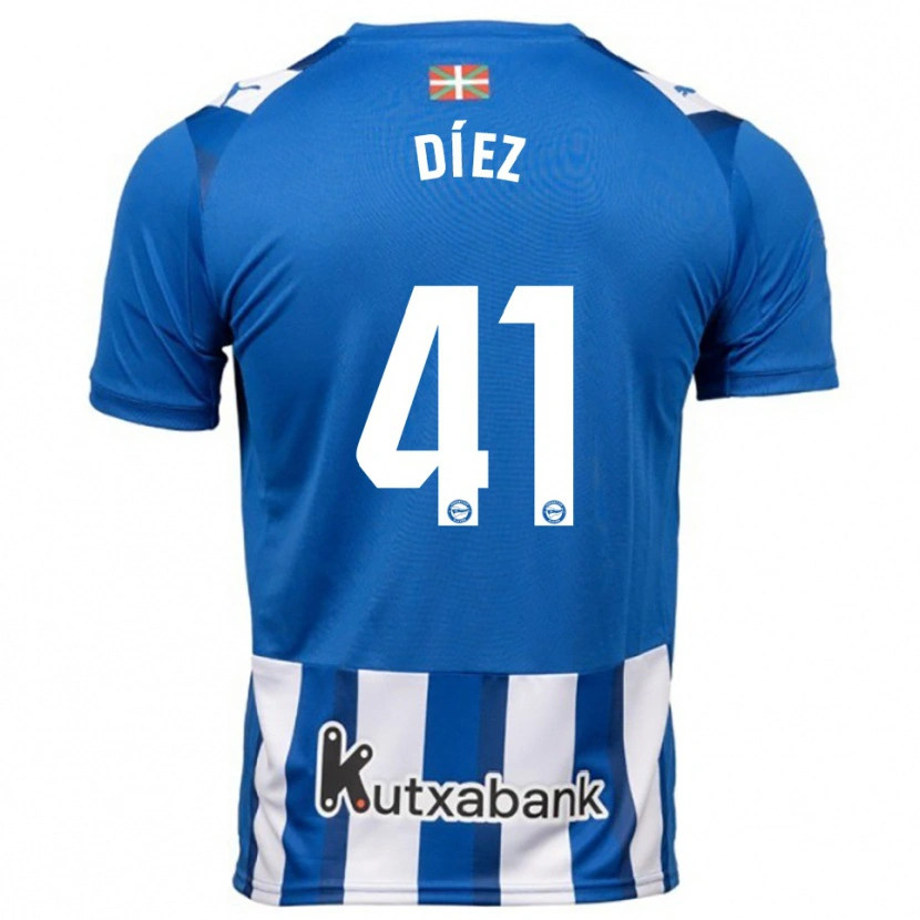 Danxen Homem Camisola Victor Díez #41 Azul Branco Principal 2025/26 Camisa Brasil