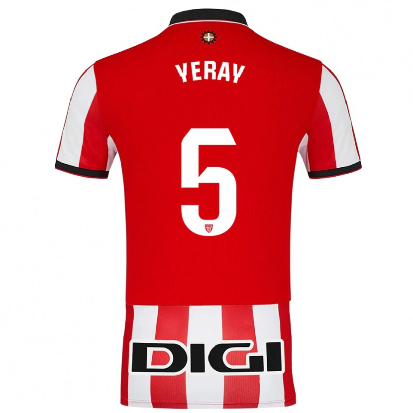 Danxen Homem Camisola Yeray Álvarez #5 Vermelho Branco Principal 2025/26 Camisa Brasil