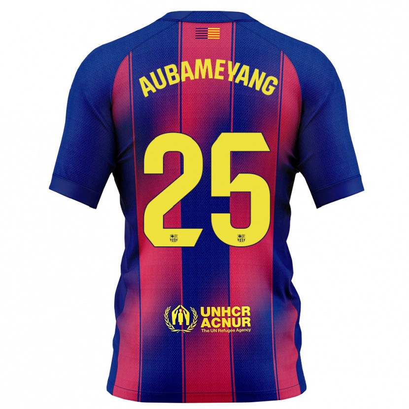 Danxen Homem Camisola Pierre Emerick Aubameyang #25 Azul Vermelho Principal 2025/26 Camisa Brasil