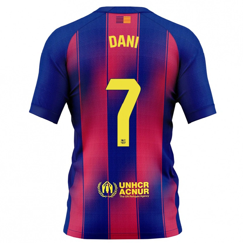 Danxen Homem Camisola Dani Rodríguez #7 Azul Vermelho Principal 2025/26 Camisa Brasil