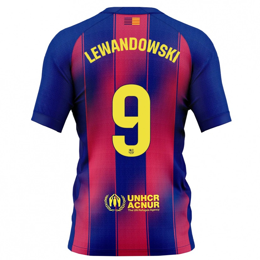 Danxen Homem Camisola Robert Lewandowski #9 Azul Vermelho Principal 2025/26 Camisa Brasil