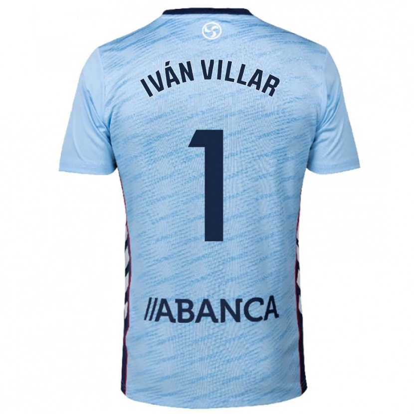 Danxen Homem Camisola Iván Villar #1 Azul Celeste Vermelho Principal 2025/26 Camisa Brasil
