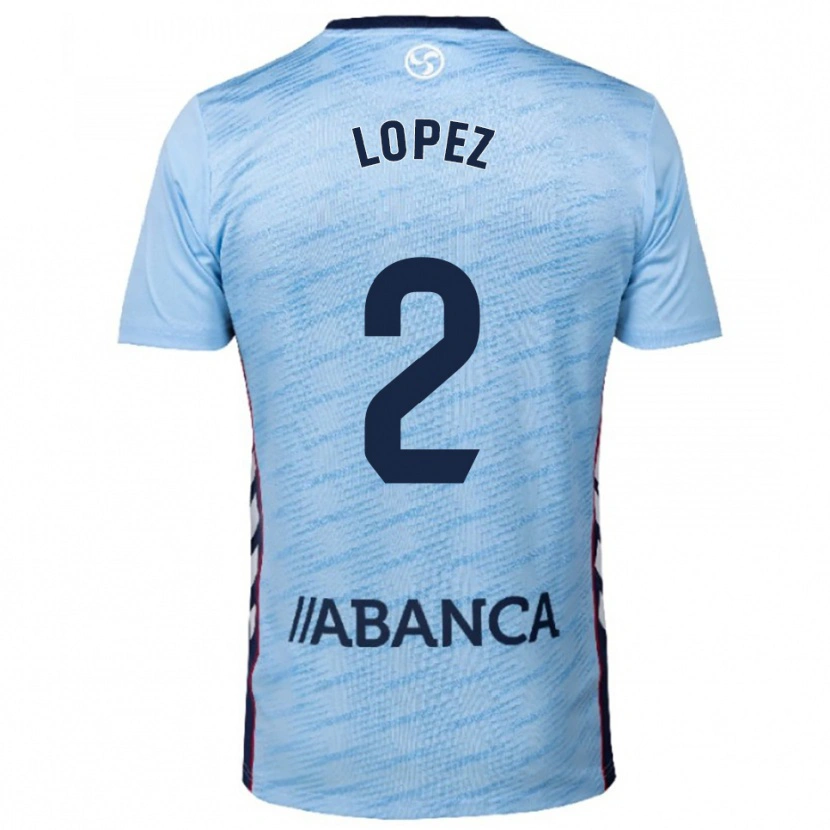 Danxen Homem Camisola Iván López #2 Azul Celeste Vermelho Principal 2025/26 Camisa Brasil